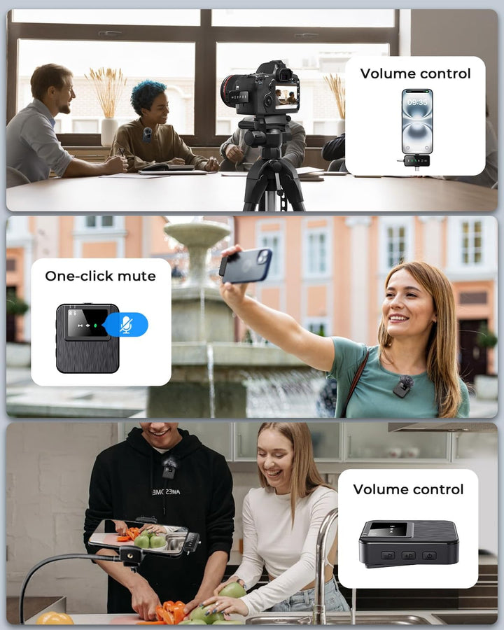 BAILIXIN Micrófono Lavalier inalámbrico para iPhone, Android, cámar...