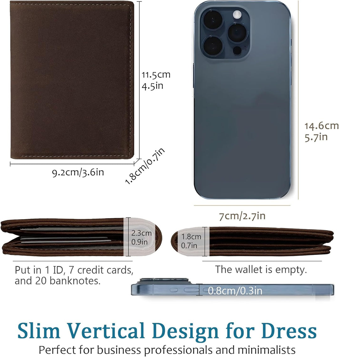 LnxLtw Billetera plegable vertical delgada para hombre \u2013 Carte...