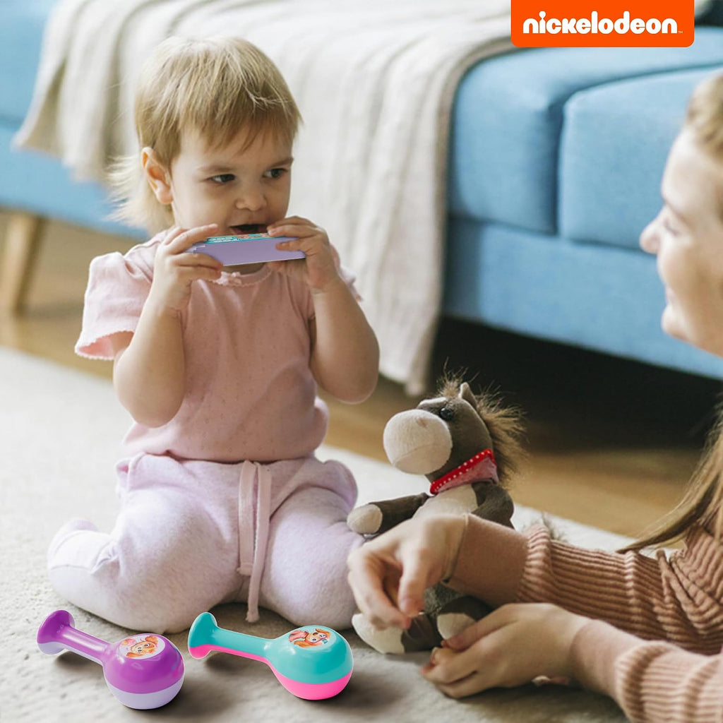 Lollipop - Juguetes musicales para niñas de Paw Patrol - Juego completo de instrumentos para niños pequeños con tambor, armónica, pandereta, maraca y palos, juguetes musicales educativos perfectos