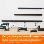 Amazon Basics Regleta protectora de sobretensiones, 12 tomas, resistente, metal, 600 julios, cable de extensión de 6 pies, amplio espaciado, montable, negro