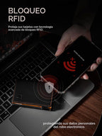 Cartera minimalista para hombre con tarjetero de crédito, cuero de grano completo más fino, billetera inteligente emergente, billetera delgada triple, bloqueo RFID, bolsillo frontal, ventana de