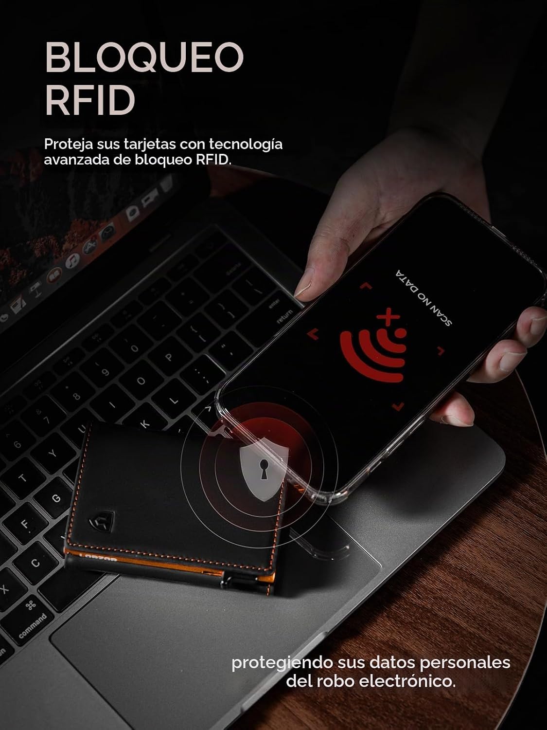 Cartera minimalista para hombre con tarjetero de crédito, cuero de grano completo más fino, billetera inteligente emergente, billetera delgada triple, bloqueo RFID, bolsillo frontal, ventana de