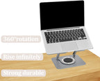 Soporte ergonómico para laptop, diseño ergonómico y ángulo ajustable, plegable para laptops, portátiles de hasta 17.3 pulgadas (plateado)