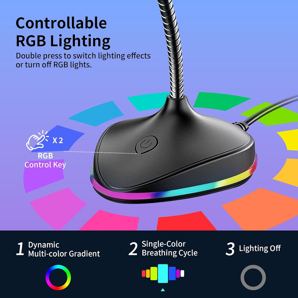 Micrófono de computadora USB, micrófono de PC de cuello de cisne