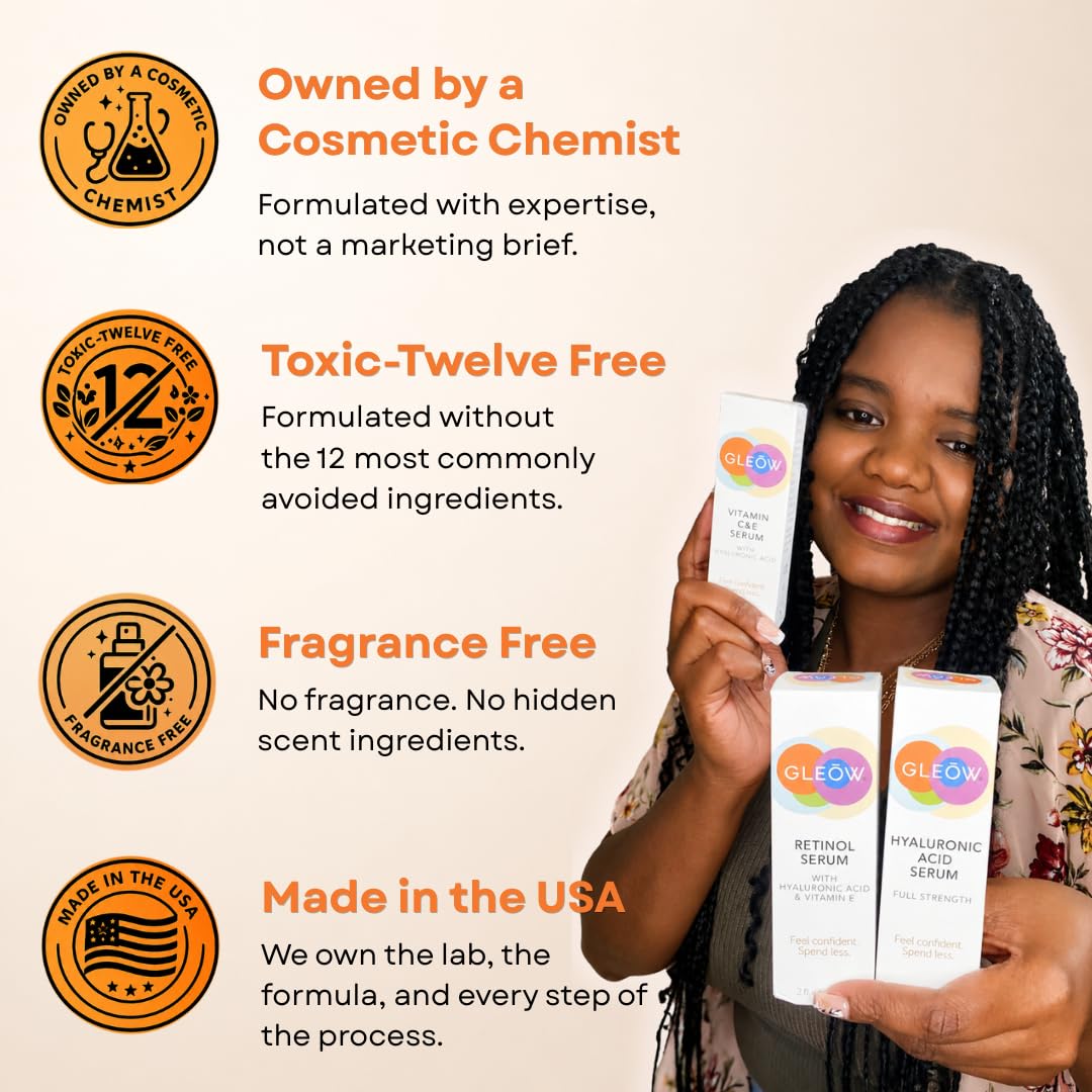 GLEOW - Set de cuidado de la piel: retinol, vitamina C y suero de á...