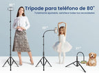 Elitehood Trípode de teléfono de 6.7 pies de alto con cuello de cisne de 17