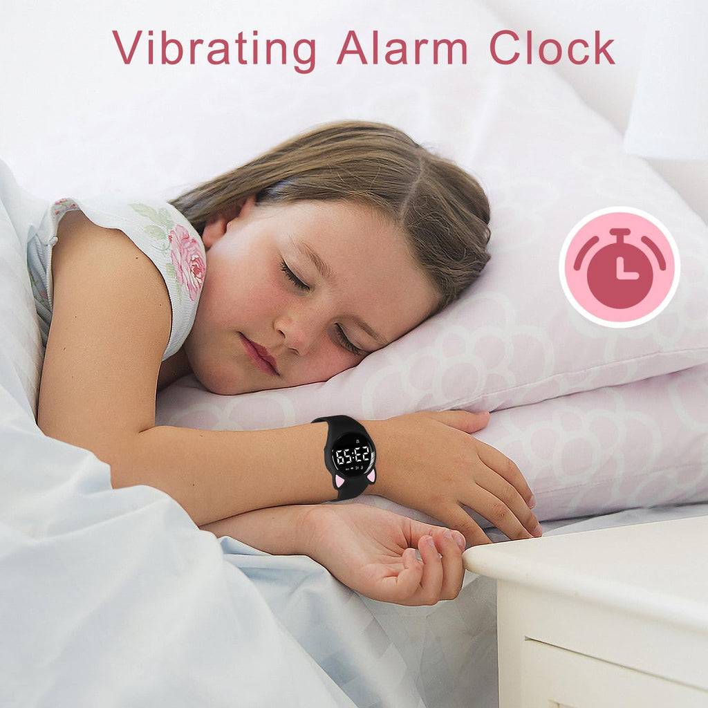 Relojes para niños y niñas, reloj deportivo digital con contador de pasos, podómetro, alarma de vibración, sin aplicación, impermeable, rastreador de fitness, reloj para niños, niñas, adolescentes