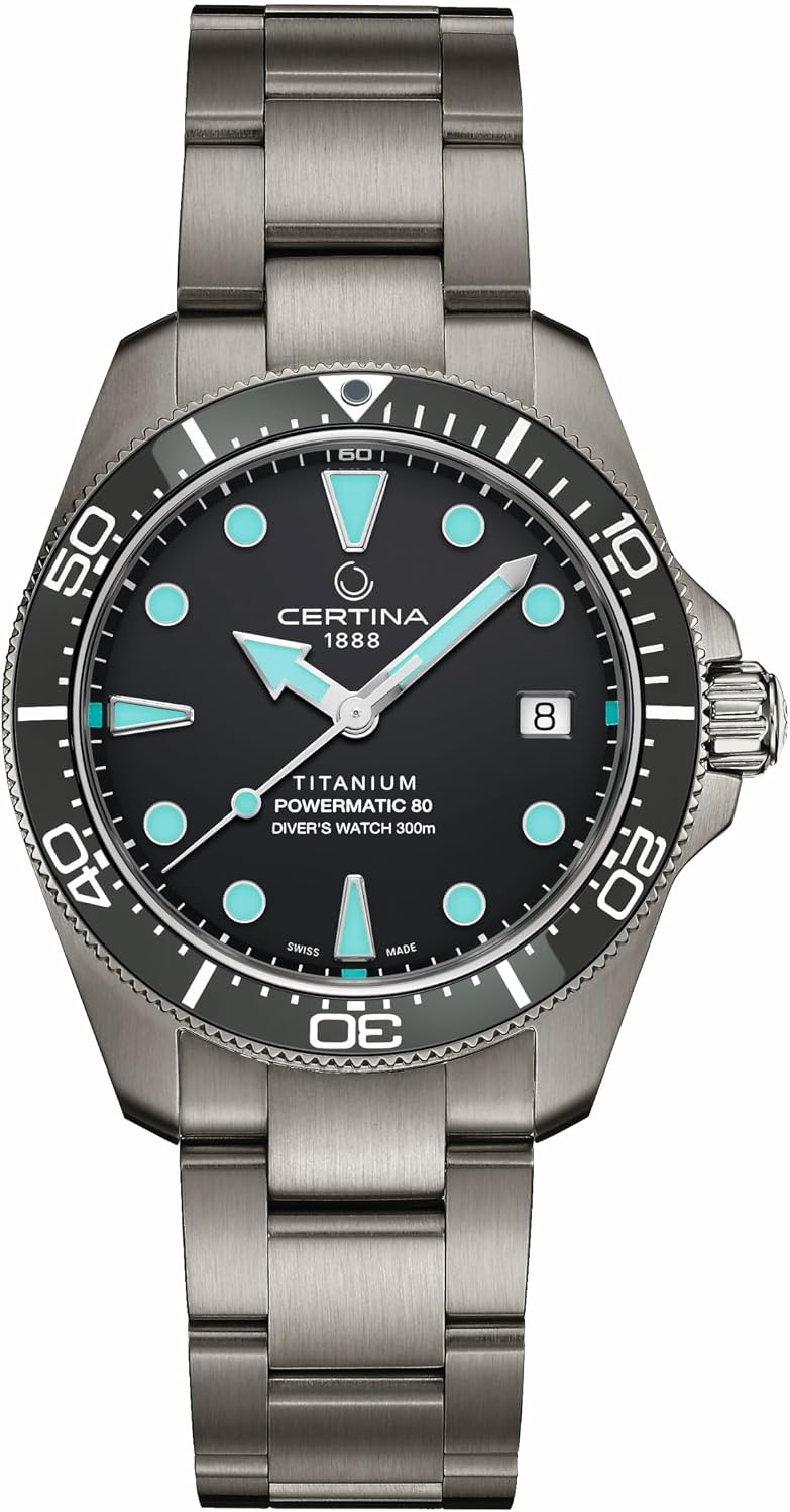 Certina, Unisex, DS Action Diver, suizo automático, titanio, 1.496 in, reloj, gris, titanio, C0488074408100