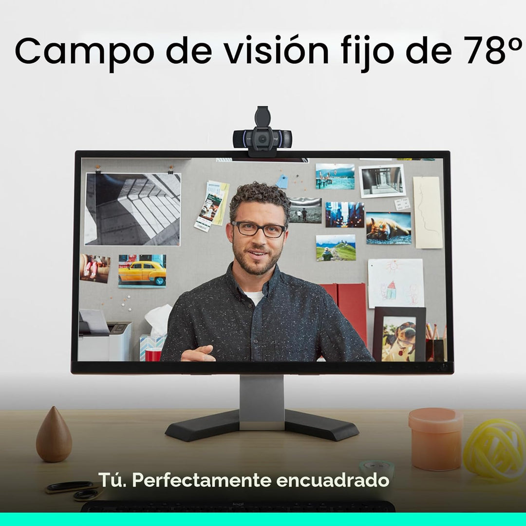 Logitech C920e HD 1080p Cámara web con micrófono habilitado, certif...