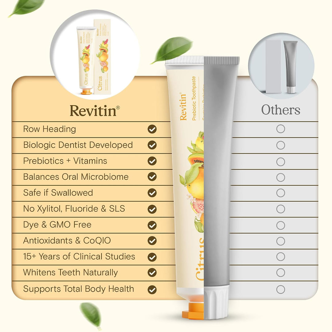 Revitin Pasta de dientes | Gel prebiótico sin flúor para dientes cí...