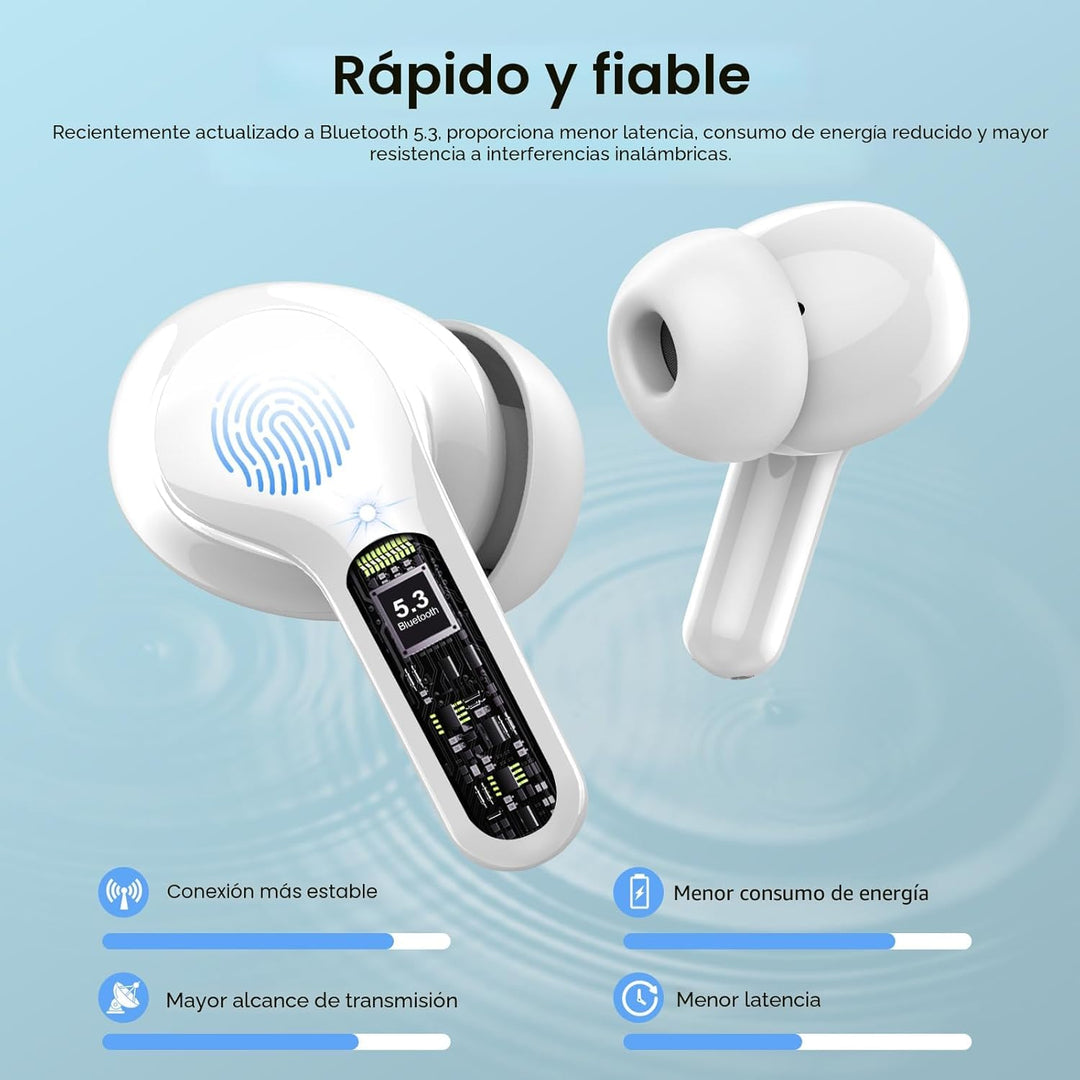 Auriculares inalámbricos, Bluetooth 5.4, estéreo de alta fidelidad,...