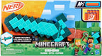 Nerf Minecraft Sword Dart Blaster, Cebado de Retroceso, Borde de Espuma, 8 Dardos N1, Edades 8+