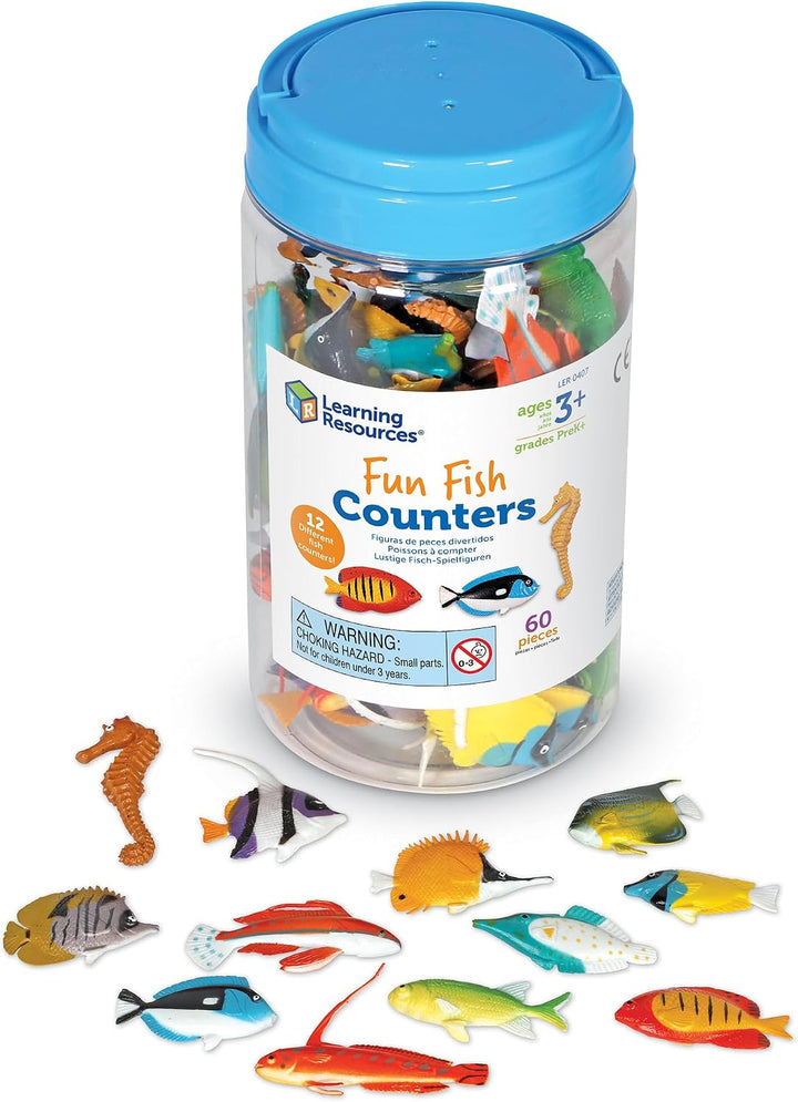 Learning Resources - Juego de 60 figuras de peces para contar, a pa...