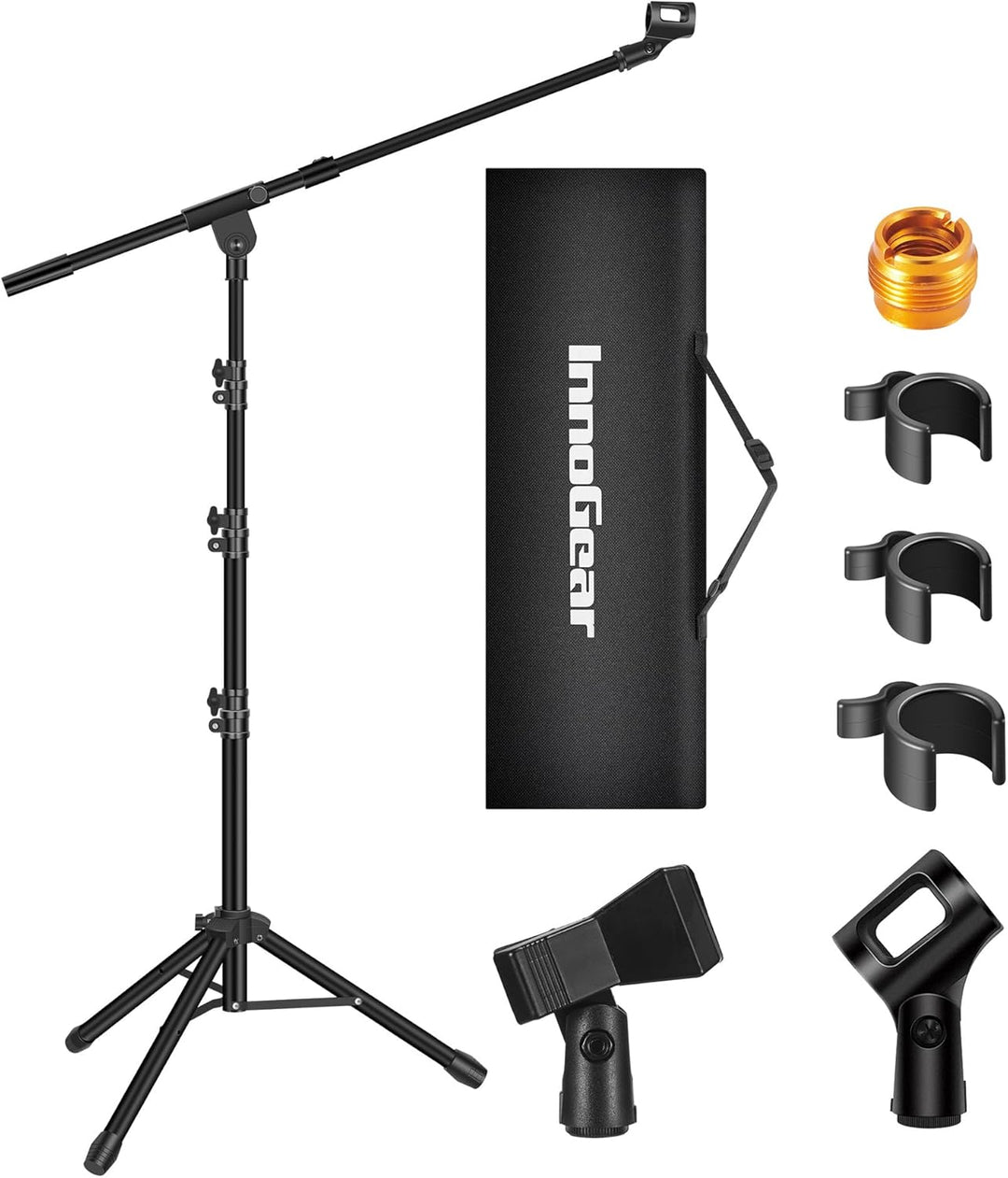 InnoGear Soporte para micrófono, trípode con brazo articulado, sopo...
