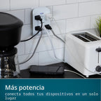 Lámpara Philips - Protector de sobretensiones extensor de 6 tomas, paquete de 4