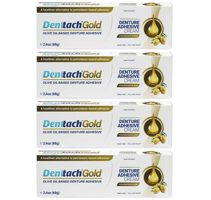 Denttach Gold Adhesivo para Dentaduras, Crema Adhesiva Premium a Ba...