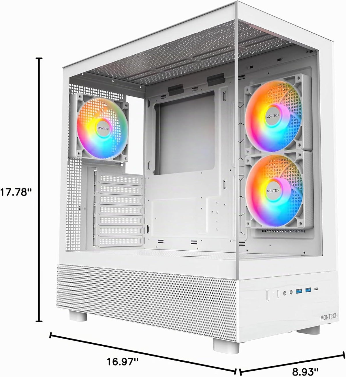 MONTECH XR-W, chasis para PC de torre media ATX para juegos, ventil...