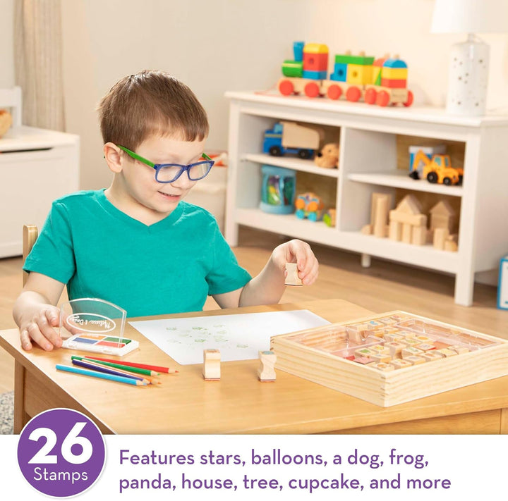Juego de sellos de madera Melissa &amp; Doug Favorite Things, 26 se...
