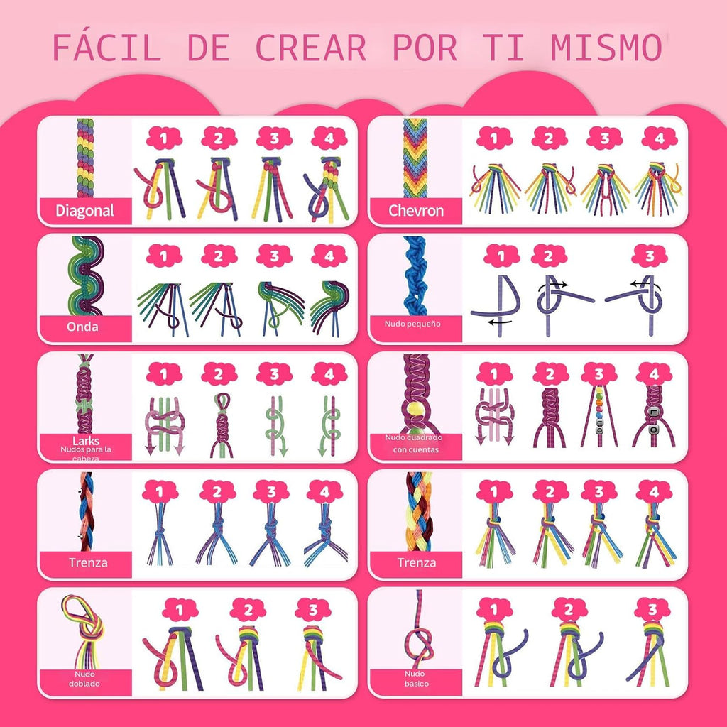 P&C - Kit de fabricación de pulseras de amistad para niñas de 8 a 12 años