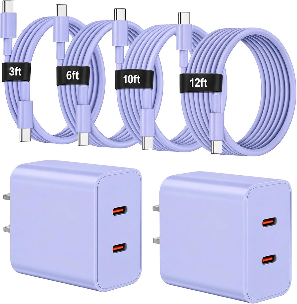 Cargador tipo C súper rápido para Samsung, cargador USB C de doble puerto
