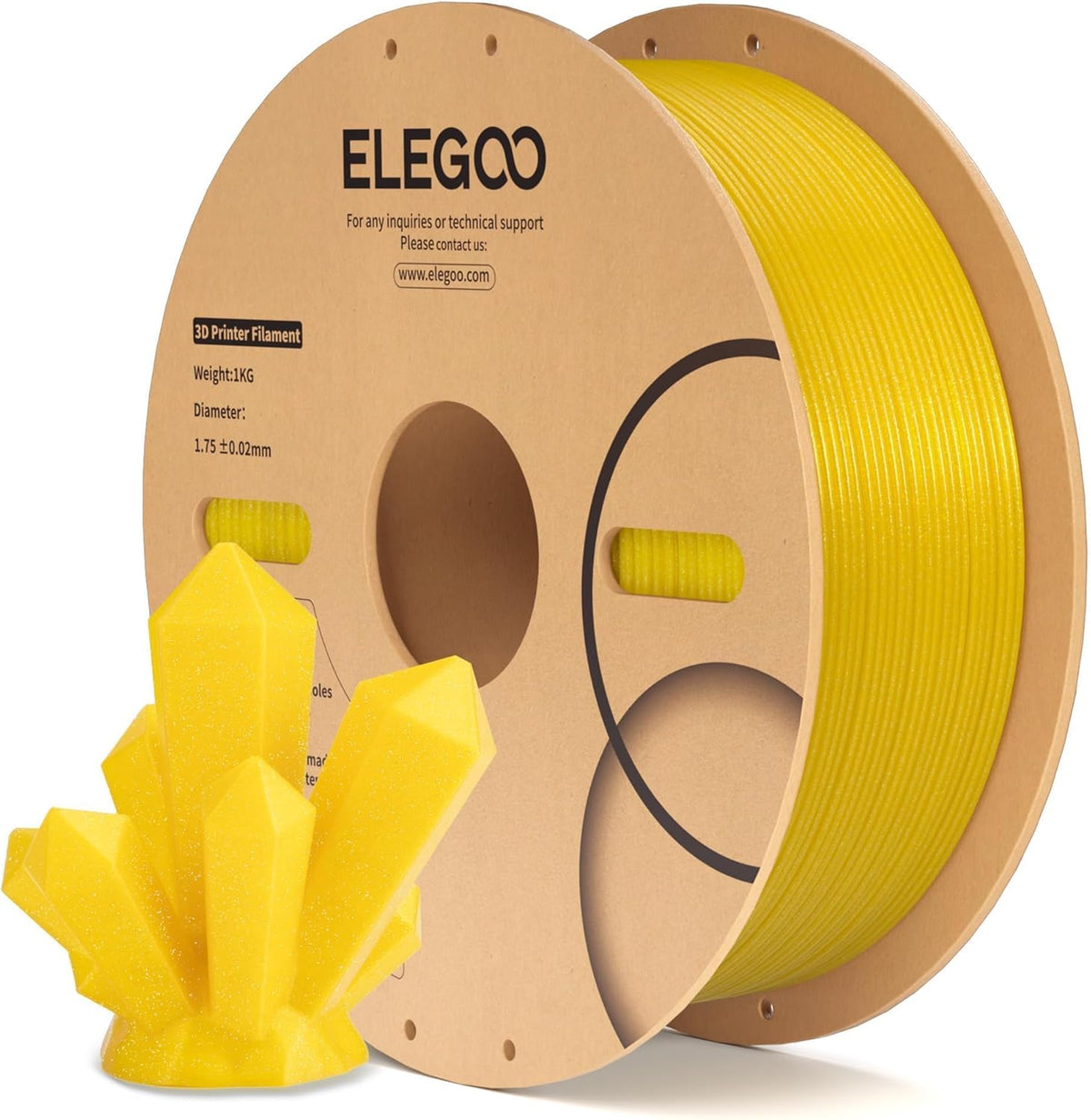 ELEGOO - Filamento PLA de 1.75 mm (4\/64 pulgadas), amarillo dorado...