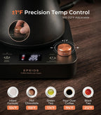 Epeios Hervidor eléctrico de cuello de cisne ± 1 ° F Control de temperatura
