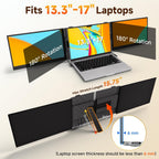 ROYY - Extensor de pantalla para laptop, monitor portátil 1080P FHD...