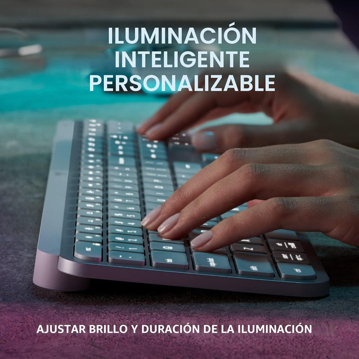 Logitech MX Keys S - Teclado inalámbrico, perfil bajo, escritura si...