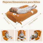 Almohadas largas de felpa en forma de U de 47 x 23 pulgadas para niños, almohada suave y grande para dormir, funda lavable, regalo para niños y niñas
