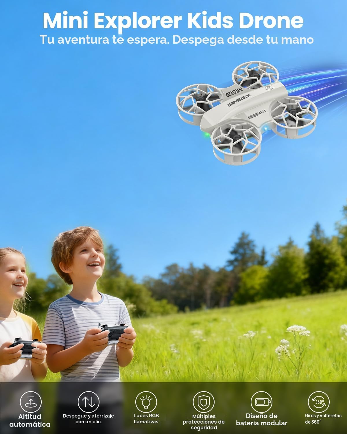 SIMREX Mini dron para niños y principiantes: regalo de juguete para niños a