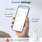 TECKNET Alarmas de puerta cuando se abre, alarma con sensor de puerta inteligente WiFi de 2.4 G y timbre, alertas de aplicación, alarmas de puerta para seguridad de los niños