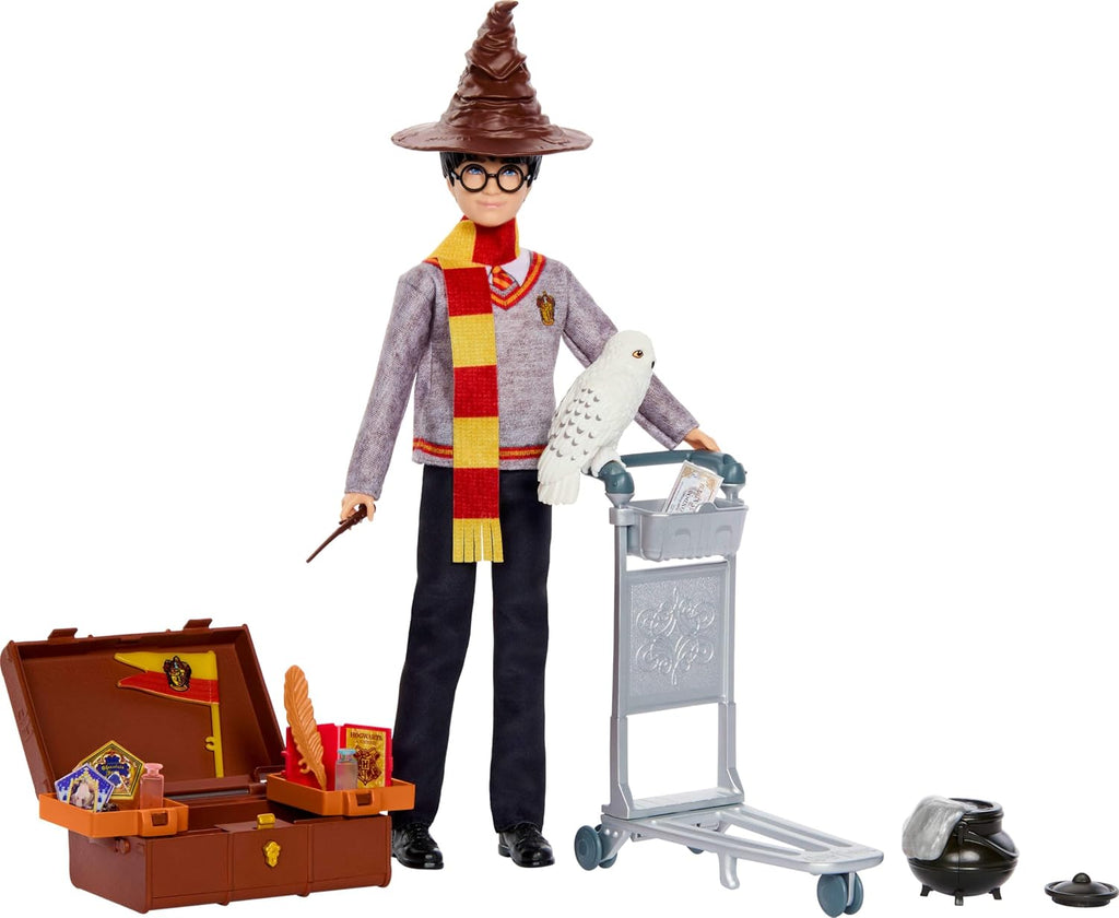 Mattel Harry Potter Toys, Platform 9¾ Journey to Hogwarts - Juego de muñecas con muñeca de moda, 17 accesorios y slime, inspirado en la película