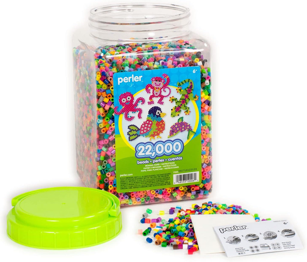 Perler Tarro de cuentas de fusión multimezcla, colores surtidos, paquete de 22000 (PER17000)