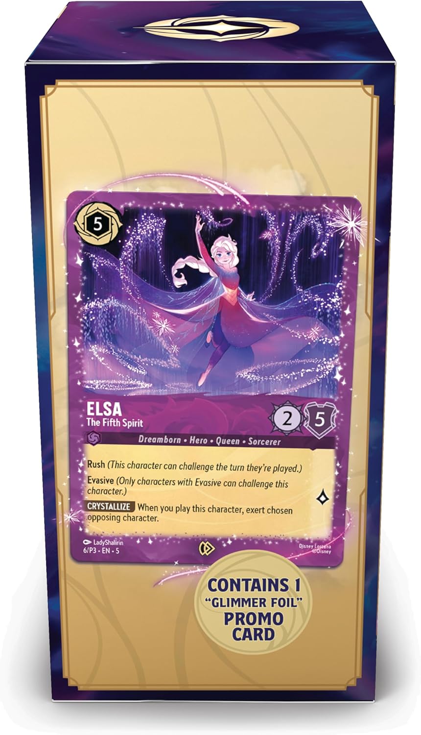 Ravensburger Disney Lorcana TCG: Caja de regalo Elsa – 5 paquetes de refuerzo, tarjeta promocional de The Fifth Spirit y caja de almacenamiento para 252 tarjetas | Juego de cartas coleccionables y coleccionables de Disney | A partir de 8 años