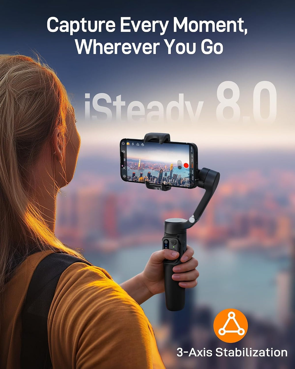 Estabilizador de cardán iSteady X3 SE Plus de hohem para iPhone, cardán de teléfono de 3 ejes con control remoto desmontable, varilla extensible, batería de 11 horas, estabilizador plegable portátil