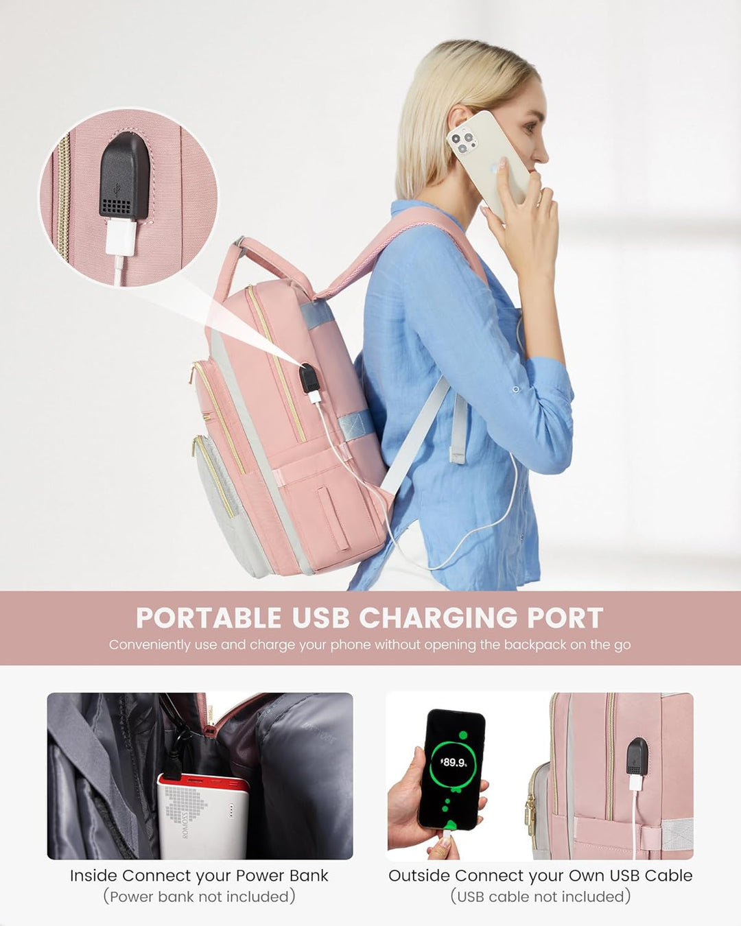 LOVEVOOK Mochila para computadora portátil para mujer, mochila para...
