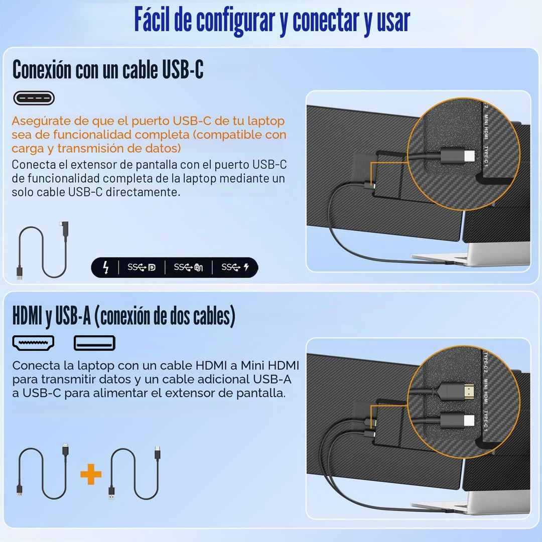 KEFEYA Extensor de pantalla para portátil de 14 pulgadas, FHD 1080P...