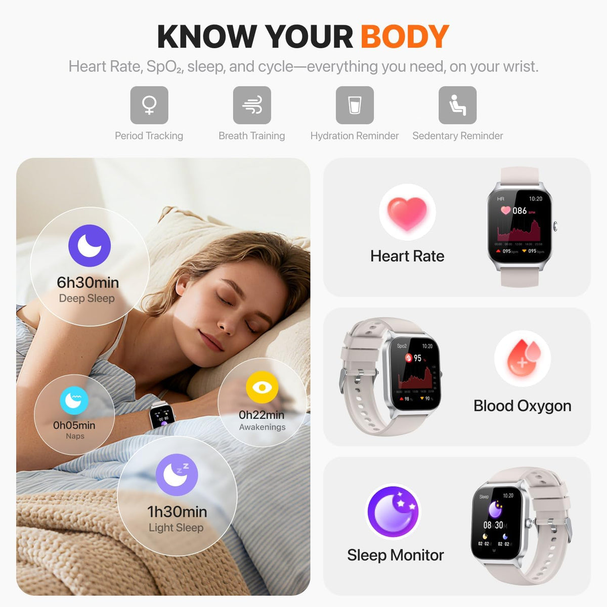 Reloj inteligente para mujeres y hombres, (responder/hacer llamadas) 1.83 pulgadas, HD, rastreador de actividad física smartwatch compatible con Android, iPhone iOS, contador de pasos impermeable IP68
