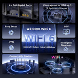 Tenda Enrutador WiFi 6, AX3000 Router inalámbrico Gigabit de doble...