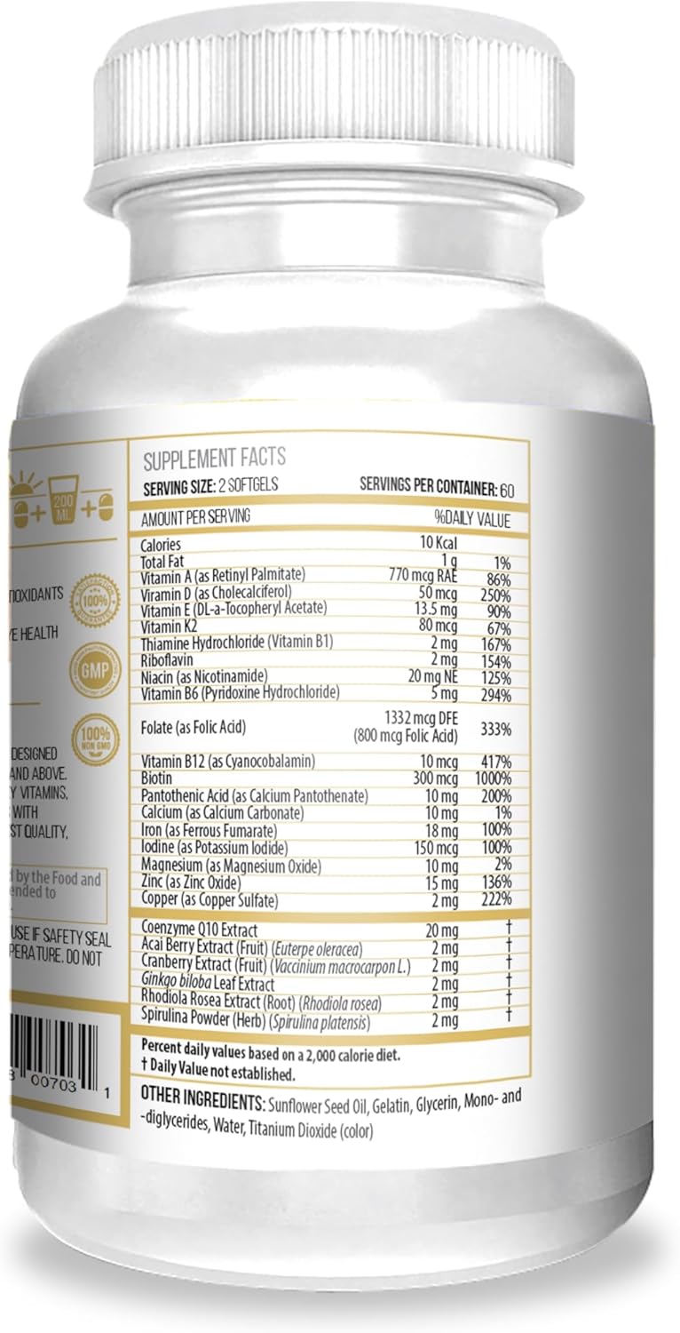 ACTIF Multivitamínico para mujeres mayores de 60 años con 30 vitami...