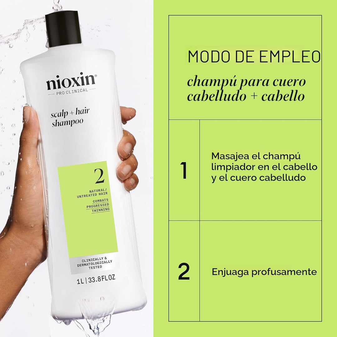 Nioxin System 2 Scalp + Hair Thickening Shampoo for Natural Hair wi...