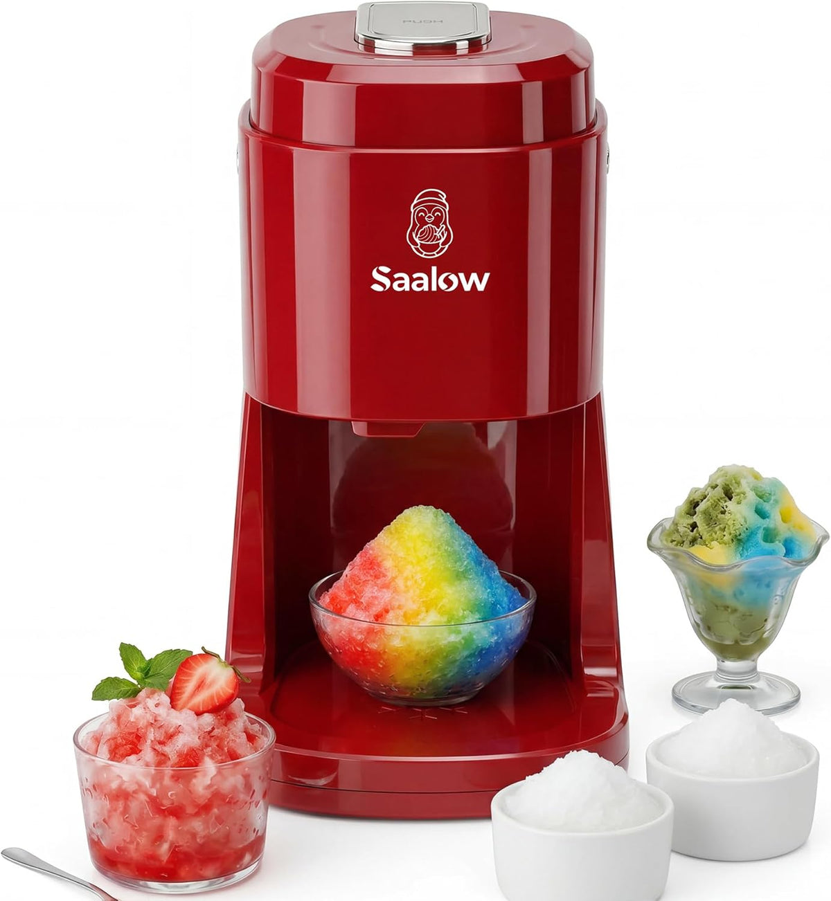 Máquina eléctrica de hielo afeitado, máquina profesional de cono de nieve con ajustes de grosor ajustables, motor de alta eficiencia de 135 W, trituradora de hielo portátil para hielo esponjoso