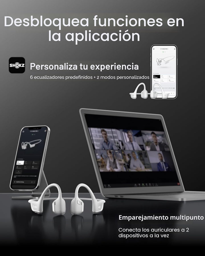 SHOKZ OpenRun Pro - Auriculares de conducción de 2 huesos, auricula...