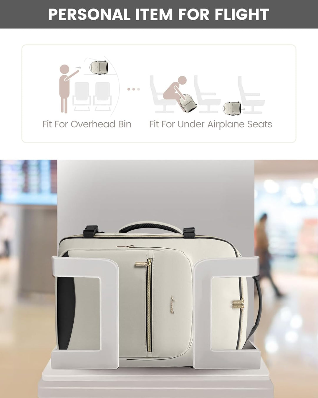 LOVEVOOK Mochila de viaje para mujeres y hombres, 40L, aprobada por...