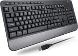 Teclado con cable X9, escritura cómoda, teclado USB ergonómico de t...