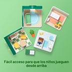 Melissa & Doug Cheery Lane - Casa de juegos modular y figuras, juego de