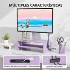 BONTEC Soporte de madera para monitor elevador de escritorio, soporte para monitor de 2 niveles