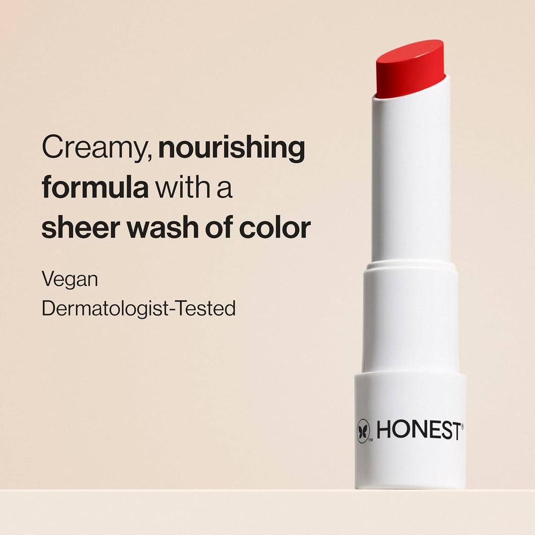 Honest Beauty Bálsamo Labial Vegano Hidratante con Color, Extractos...