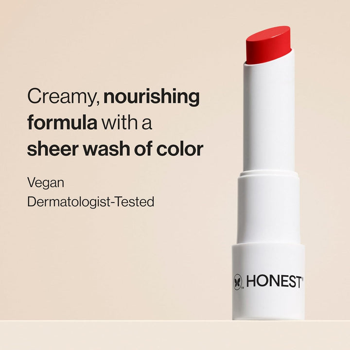 Honest Beauty Bálsamo Labial Vegano Hidratante con Color, Extractos...