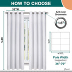 Diraysid Cortinas opacas de lino blanco 100% para dormitorio con ojales, aislamiento térmico y cortinas de oscurecimiento (2 paneles, 52.0 x 84.3 in)
